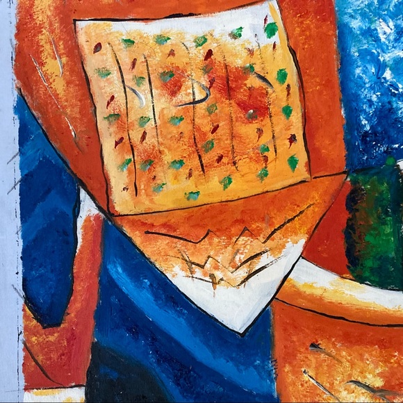 Vintage Rolled Canvas large Painting Abstract Original Art - Picture 6 of 7